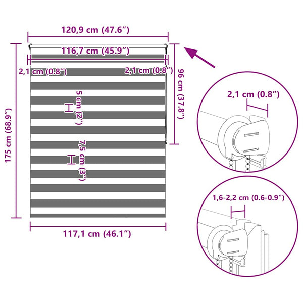 Harmaa zebra rullakaihdin Seusen 120x175cm
