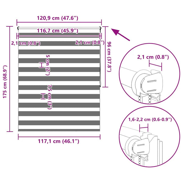 Musta zebra rullakaihdin Seusen 120x175cm