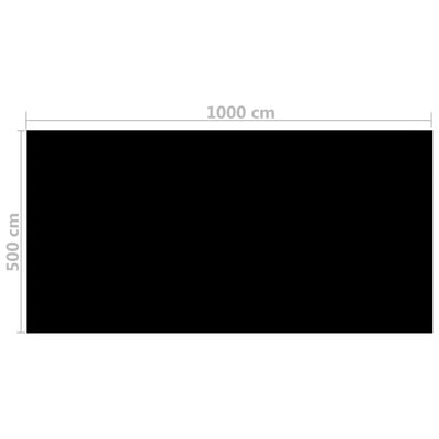 Suorakulmainen Musta PE Uima-altaan suoja 10x5 m