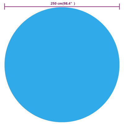 Kelluva Pyöreä PE Uima-altaan Suoja 250 cm Sininen