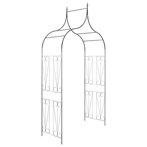 Tummanvihreä puutarhakaari keihässuunnittelu köynnöskasveille Ateluta