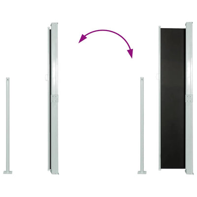 Musta sivumarkiisi terassille Snr 160x300cm