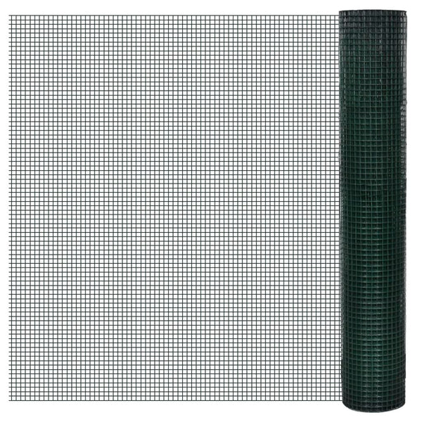 Kanaverkko galvanoitu PVC pinnoitteella 10x1 m vihreä