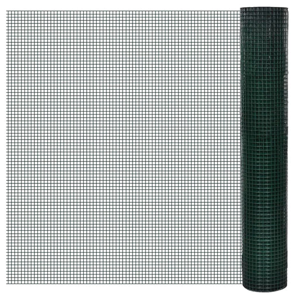 Kanaverkko galvanoitu PVC pinnoitteella 25x1 m vihreä
