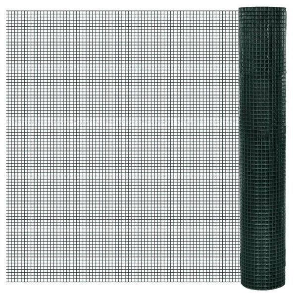 Kanaverkko galvanoitu PVC pinnoitteella 25x1 m vihreä