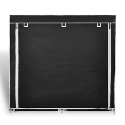 Kankainen kenkäkaappi ovella 115 x 28 x 110 cm musta