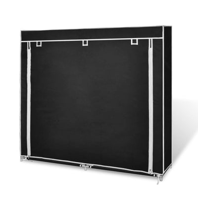 Kankainen kenkäkaappi ovella 115 x 28 x 110 cm musta