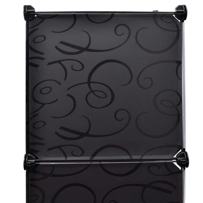 Moduulikaappi 9 lokeroa 37x115x150 cm musta ja valkoinen