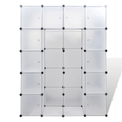 Moduulikaappi 14 lokeroa 37 x 146 x 180,5 cm valkoinen