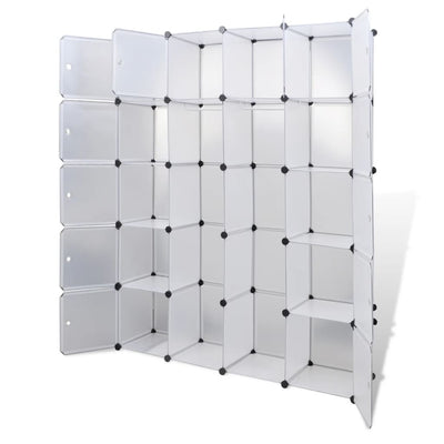 Moduulikaappi 14 lokeroa 37 x 146 x 180,5 cm valkoinen