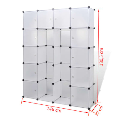 Moduulikaappi 14 lokeroa 37 x 146 x 180,5 cm valkoinen