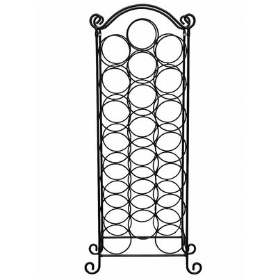 Metallinen viinipulloteline 21 pullolle