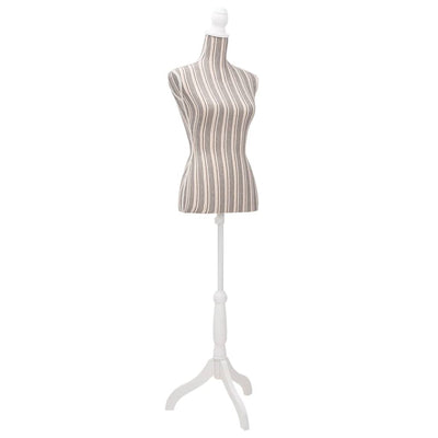 Mallinukketorso nainen raidallinen pellava