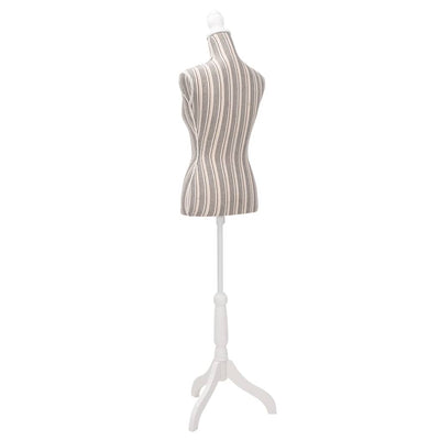 Mallinukketorso nainen raidallinen pellava