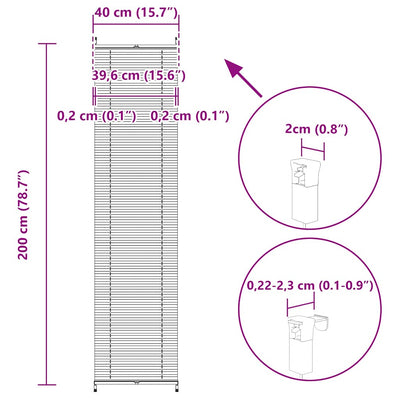 Valkoinen plisse kaihdin Mahamad 40x200cm (laskosverhot)