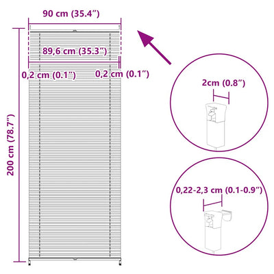 Valkoinen plisse kaihdin Mahamad 90x200cm (laskosverhot)