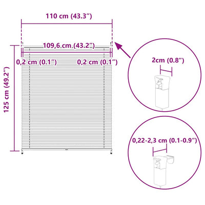 Kermanvärinen plisse kaihdin Mahamad 110x125cm