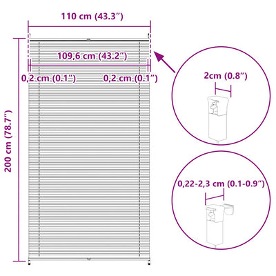 Kermanvärinen plisse kaihdin Mahamad 110x200cm