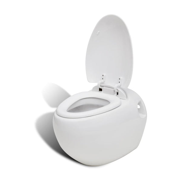 Seinään Asennettava WC ja Bidee Sarja Valkoinen Keraaminen