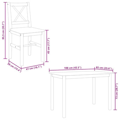 5-osainen ruokailuryhmä ruskea ja valkoinen