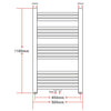 Kylpyhuoneen Keskuslämmitys Pyyheteline Kaareva 500 x 1160 mm Sivu- & Keskiliittimet