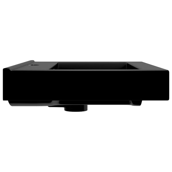 Musta ylellinen keraaminen pesuallas suorakaide Stanco 60x46cm (hanareiällä)