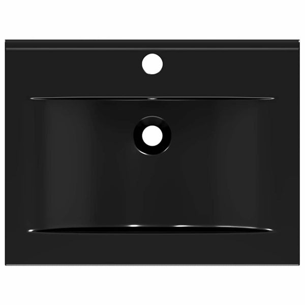 Musta ylellinen keraaminen pesuallas suorakaide Stanco 60x46cm (hanareiällä)