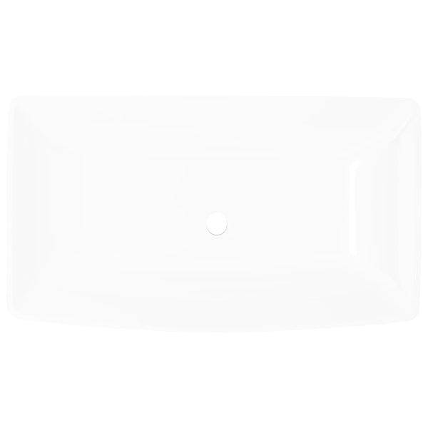 Valkoinen ylellinen keraaminen pesuallas neliö lavuaari Smaramdita 71x39cm