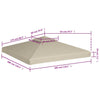 Huvimajan vaihtokatto 310 g/m² Beige 3 x 3 m