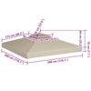 Beige huvimajan vaihtokatto Cicu 3x3 m (310 g/m²)