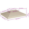 Beige huvimajan vaihtokatto Cicu 3x4 m (310 g/m²)