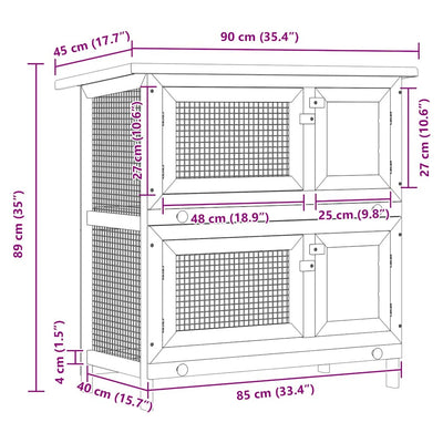 Kaninkoppi/pieneläinten ulkohäkki Tomie (4 ovea puu)