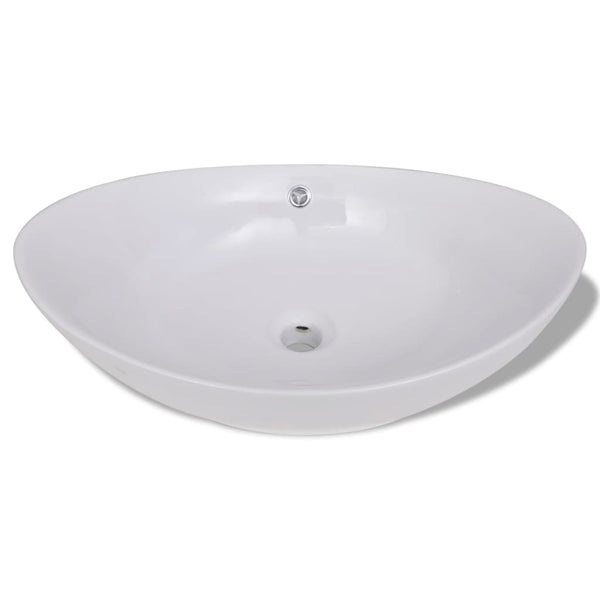 Ylellinen keraaminen pesuallas soikea Luria 59x38,5cm (ylivuotoaukolla)