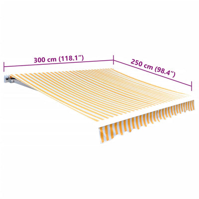 Keltainen/valkoinen markiisi-/aurinkovarjo Ferin 3x2,5m