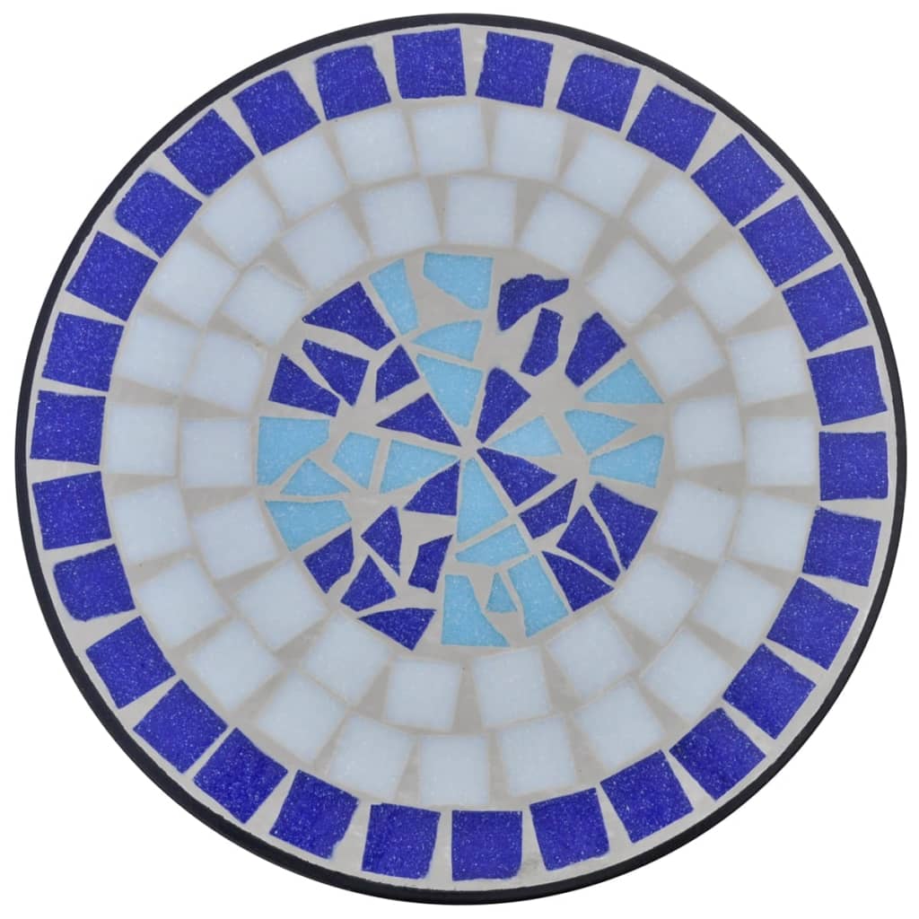 Sivupöytä/kasviteline Born (mosaiikkikuvio) valkoinen ja sininen