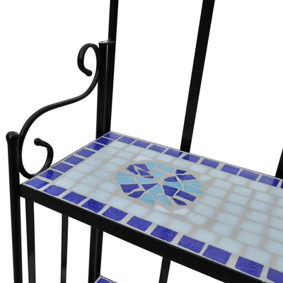 Kasvihylly mosaiikkikuvio sininen ja valkoinen