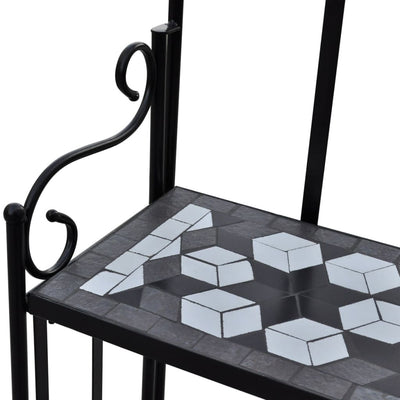 Kasvihylly mosaiikkikuvio musta ja valkoinen