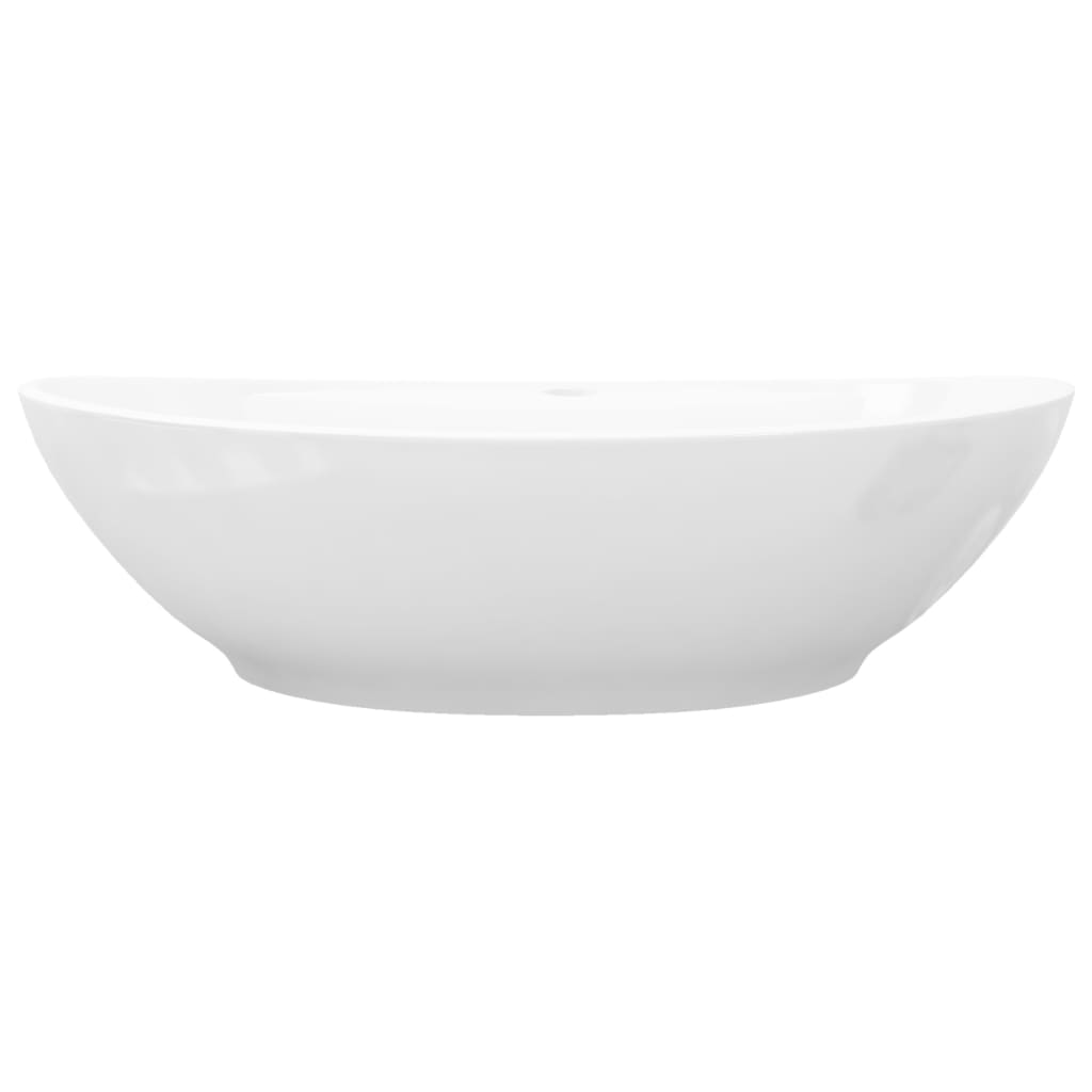 Ylellinen keraaminen pesuallas soikea Ibrahim (ylivuotoaukolla ja hanareiällä)