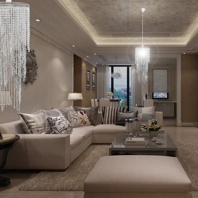 Kristallinen riippuva kattokruunu Damarcus 26x70cm