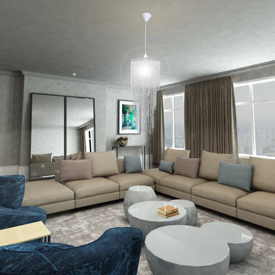 Kristallinen riippuva kattokruunu Damarcus 26x70cm