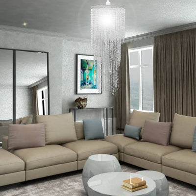 Kristallinen riippuva kattokruunu Damarcus 26x70cm