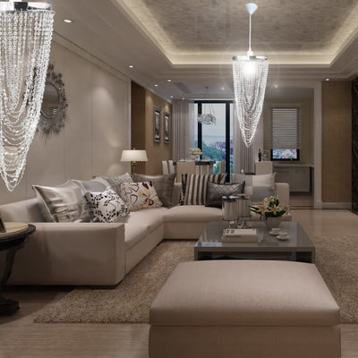 Kristallinen riippuva kattokruunu Damarcus 22x58cm