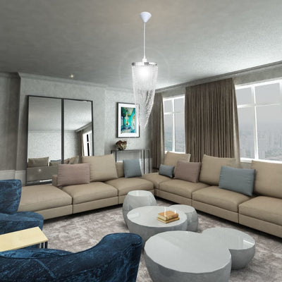 Kristallinen riippuva kattokruunu Damarcus 22x58cm