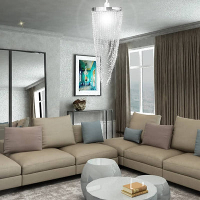 Kristallinen riippuva kattokruunu Damarcus 22x58cm