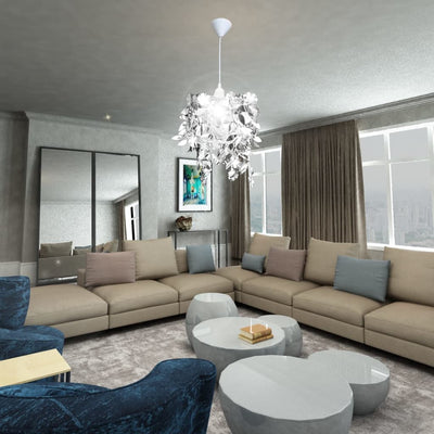 Hopea lehti-muotoinen paljettinen riippuva kattokruunu Gheluta 21,5x30cm