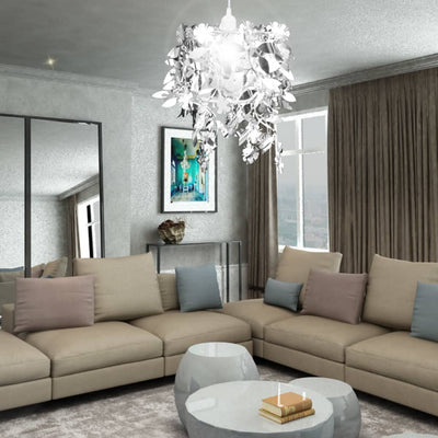 Hopea lehti-muotoinen paljettinen riippuva kattokruunu Gheluta 21,5x30cm