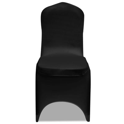 Tuolinpäälliset Stretch Musta 6 kpl