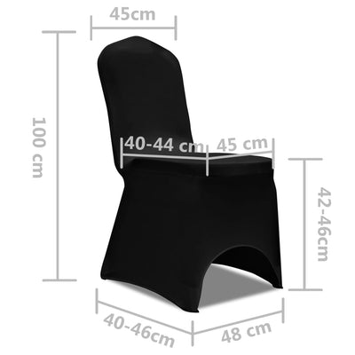 Tuolinpäälliset Stretch Musta 6 kpl
