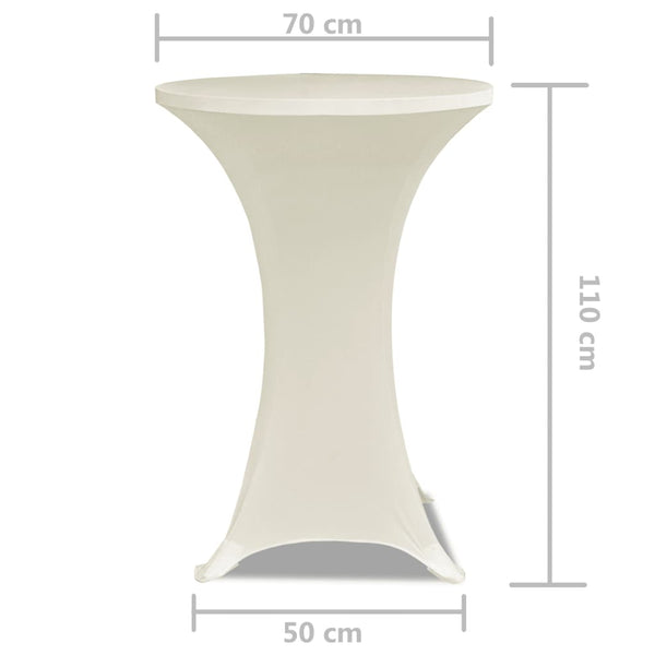 Seisovan Pöydän Päällyste Ø 70 cm Kermanvärinen Stretch 2 kpl