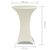 Seisovan Pöydän Päällyste Ø 80 cm Kermanvärinen Stretch 2 kpl
